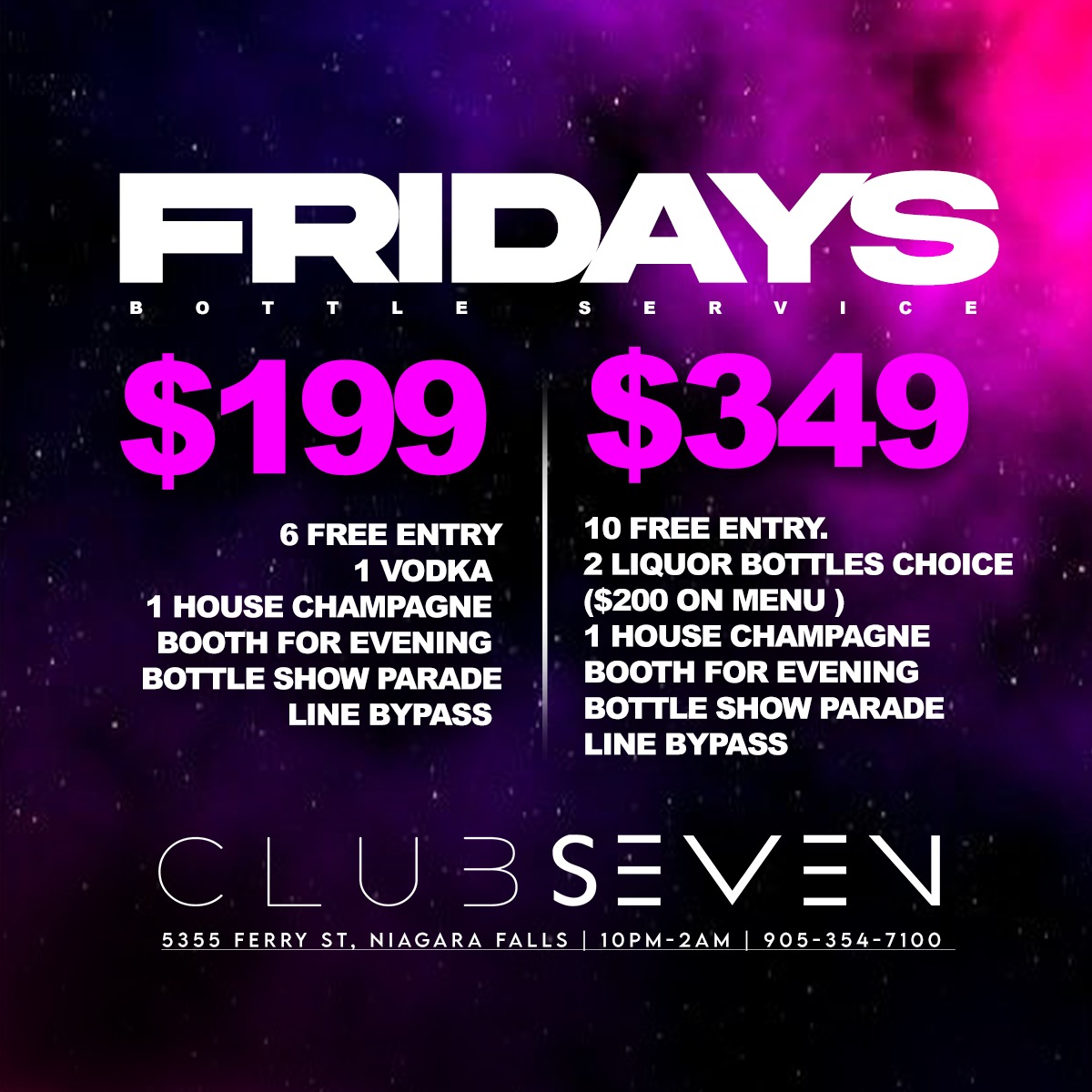 Club Se7en Drink Specials