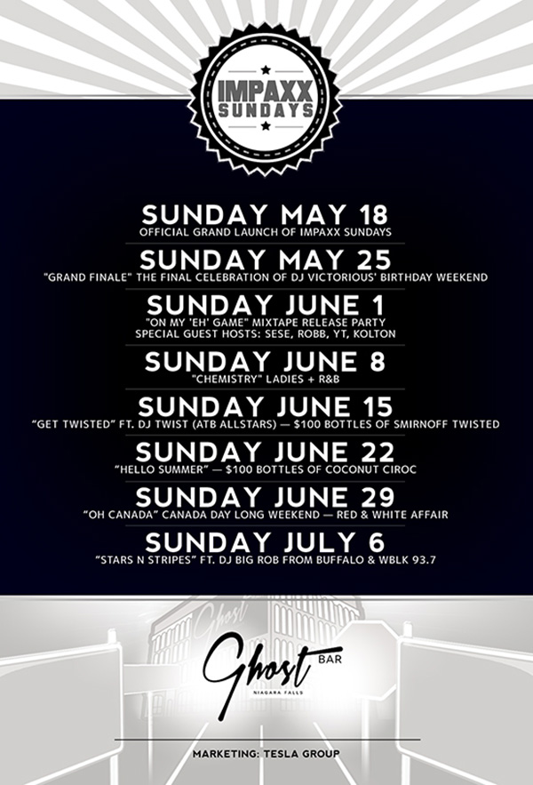 Club Se7en Ghost on Sunday - Ghost Bar - Impaxx Sundays Schedule